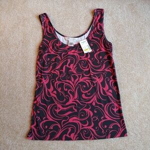 NWT Jillian Nicole soft black and red tank top